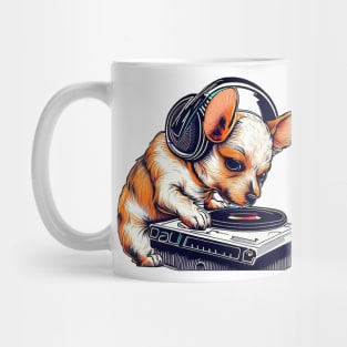 Music cute dog | Black, orange, and yellow Mug